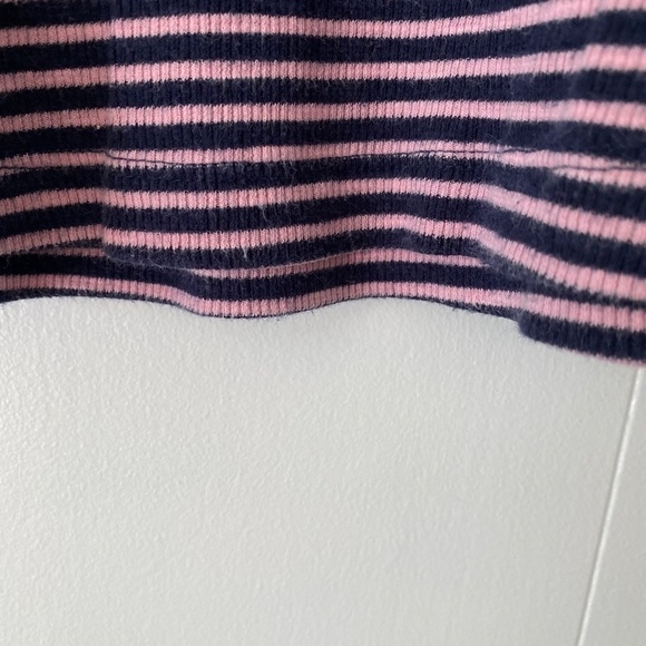 Pink and navy striped long sleeve Gap ribbed henley top size XXL - Picture 5 of 11